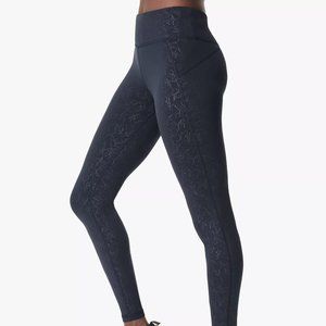 Sweaty Betty All Day embossed leggings slate Black floral emboss Medium